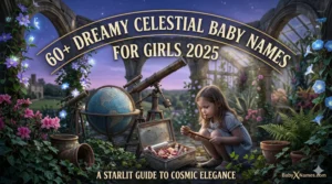 Read more about the article 60+ Dreamy Celestial Baby Names for Girls 2025: A Starlit Guide to Cosmic Elegance