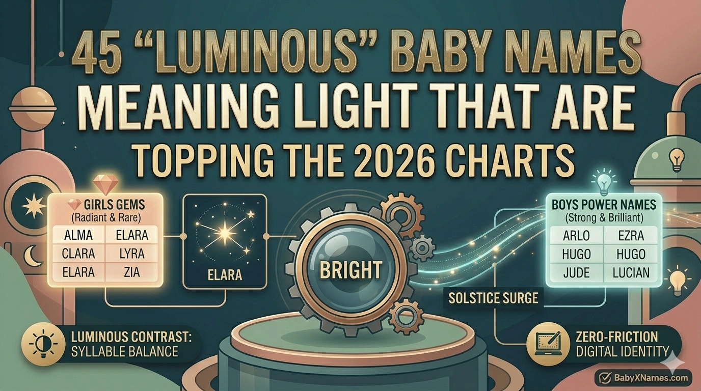 You are currently viewing 45 “Luminous” Baby Names Meaning Light That Are Topping the 2026 Charts
